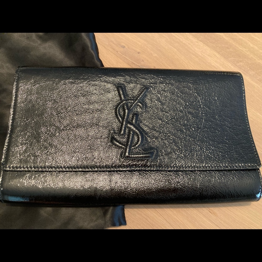 Large YSL Patent Leather Envelope Clutch